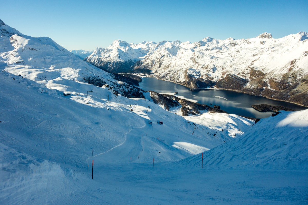 Skifahren im Engadin