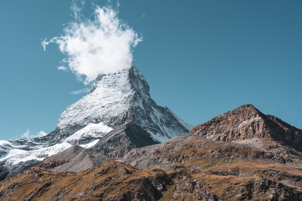 Matterhorn mit Wolke am Schwarzsee