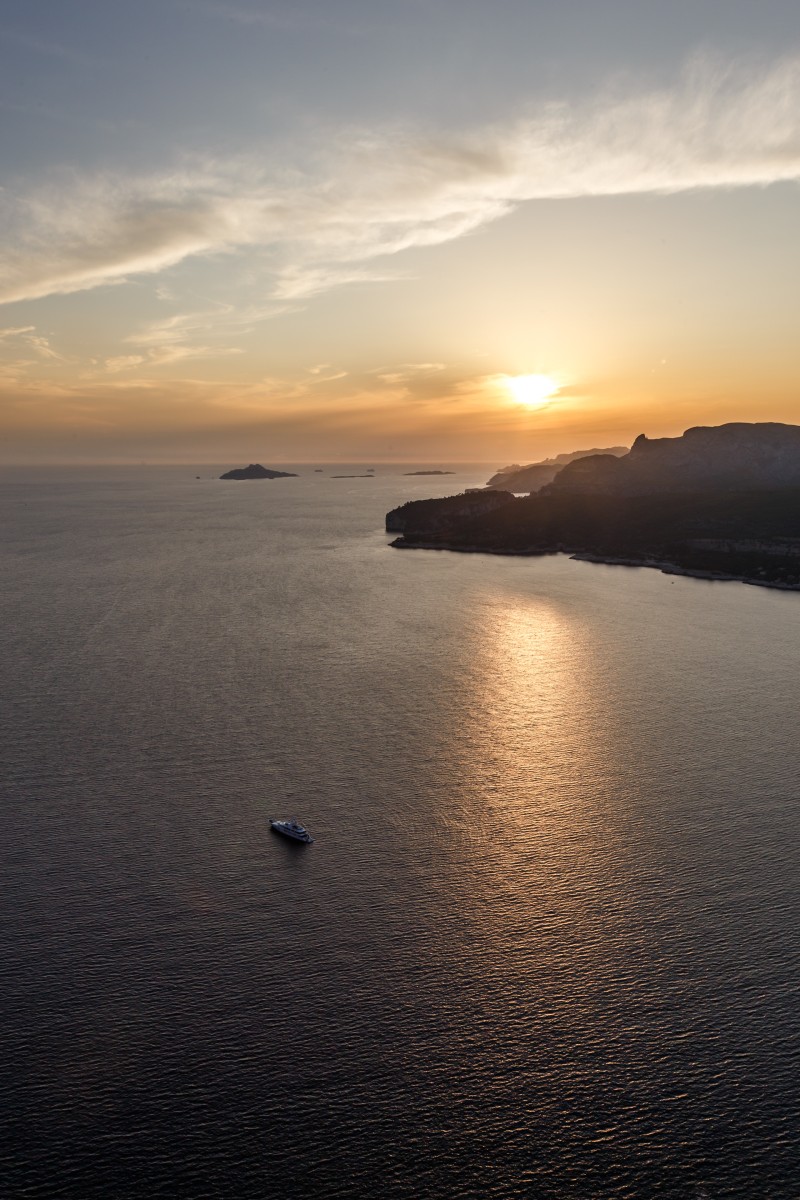 Sonnenuntergang am Cap Canaille und Cassis im Nationalpark Calanques