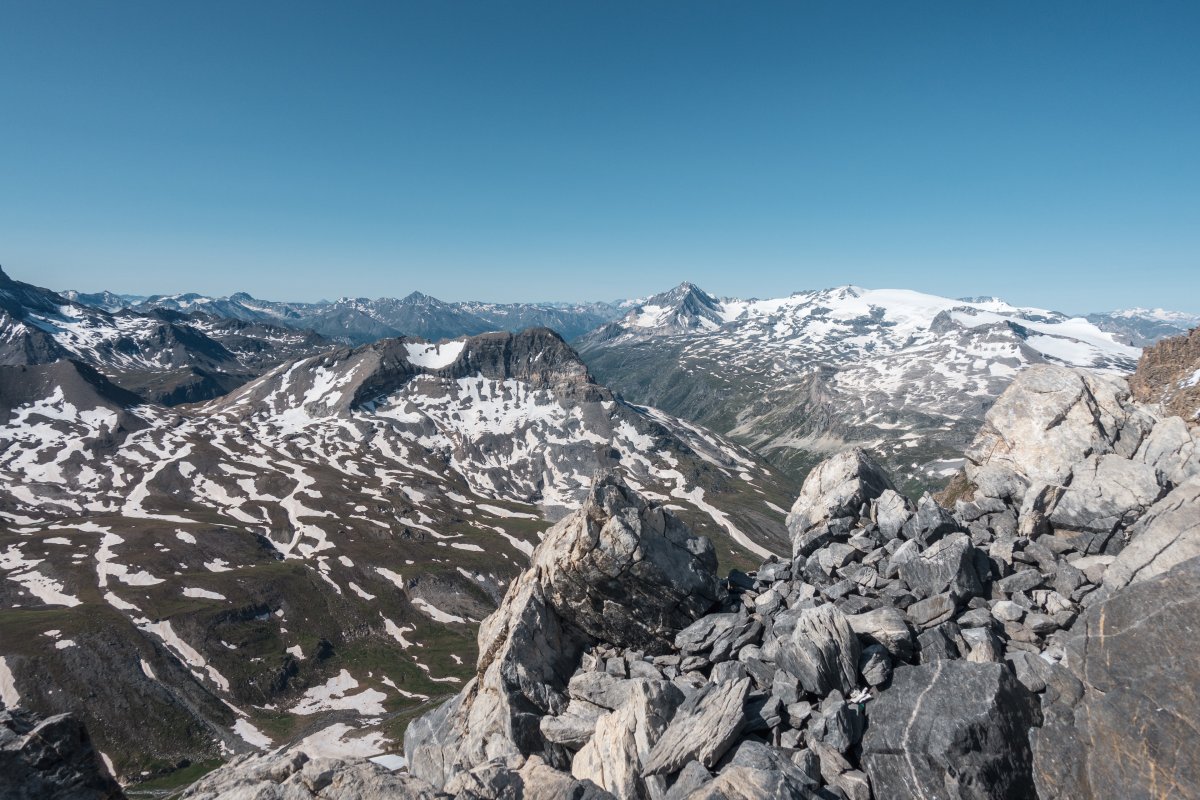 Panorama über den Nationalpark Vanoise von der Grande Motte