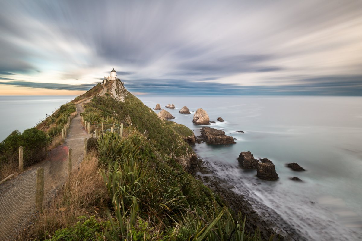 Nugget Point im Sonnenuntergang