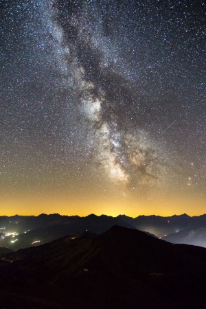 Milchstraße am Stätzerhorn in den Schweizer Alpen