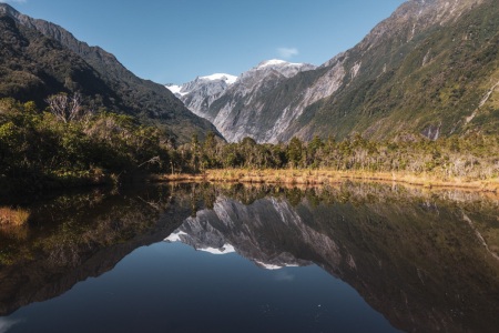 Spiegelung am Peters Pool am Franz Josef Glacier