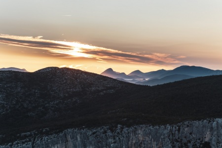 Sonnenaufgang über den Gorges du Verdon