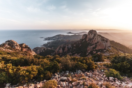 Sonnenuntergang am Pic du Cap Roux im Massif de l'Esterel