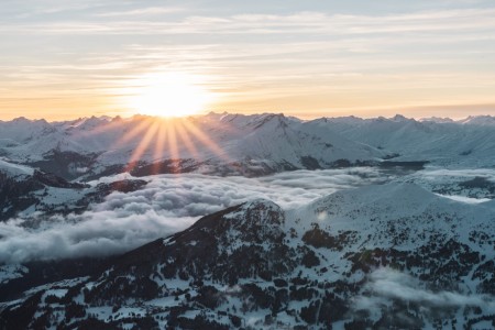 Sonnenuntergang am Parpaner Rothorn in Graubünden