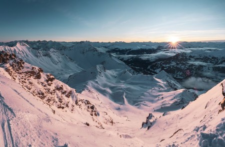 Sonnenuntergang am Parpaner Rothorn in Graubünden