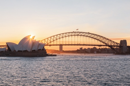 Sonnenuntergang am Sydney Opera House