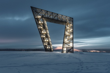 Saarpolygon in Ensdorf im Winter