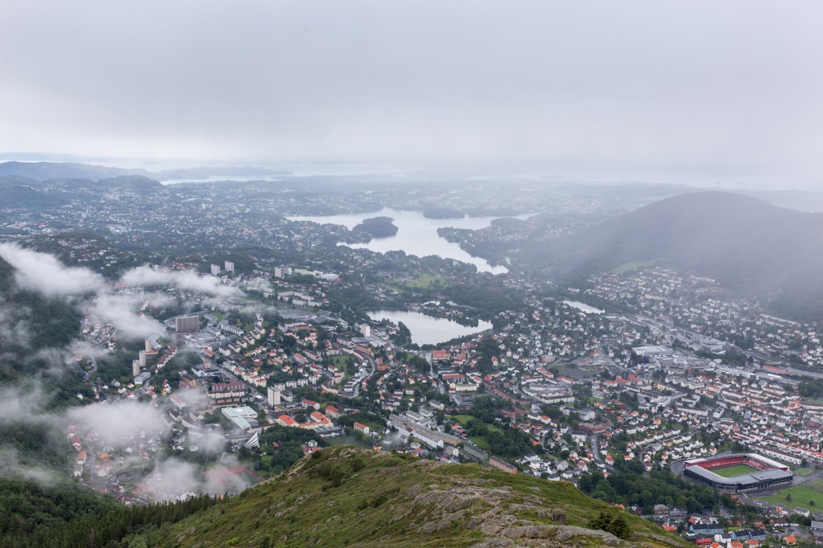 Ausblick vom Ulriken auf Bergen