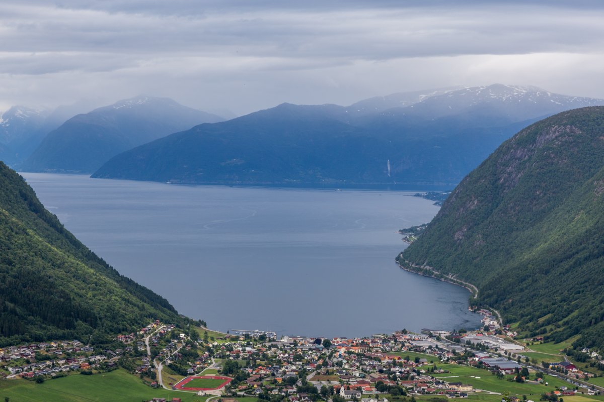 Blick vom Vikafjellet auf den Sognefjord