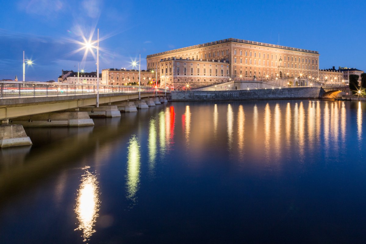 Blaue Stunde in Stockholm mit Königspalast