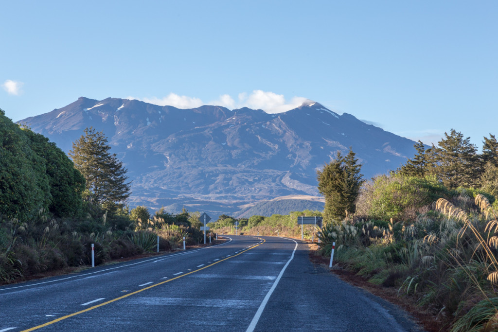 Strahlender Sonnenschein begrüßt mich am Fuße des Mount Ruapehu