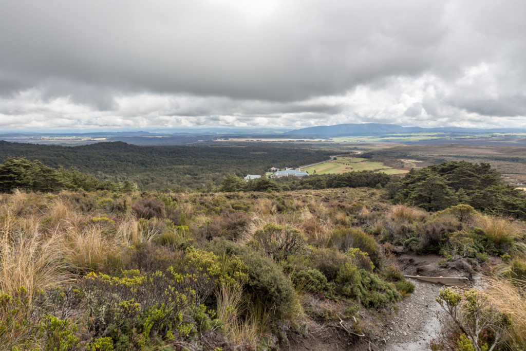 Wandern im Tongariro National Park mit Blick auf Whakapapa