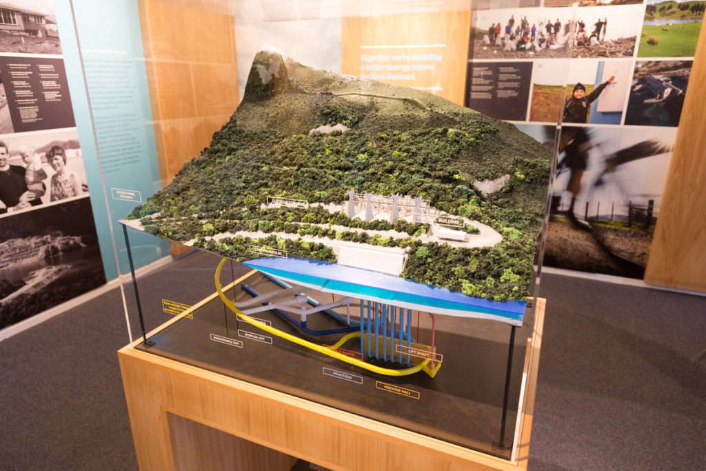 Modell des Kraftswerks am Lake Manapouri