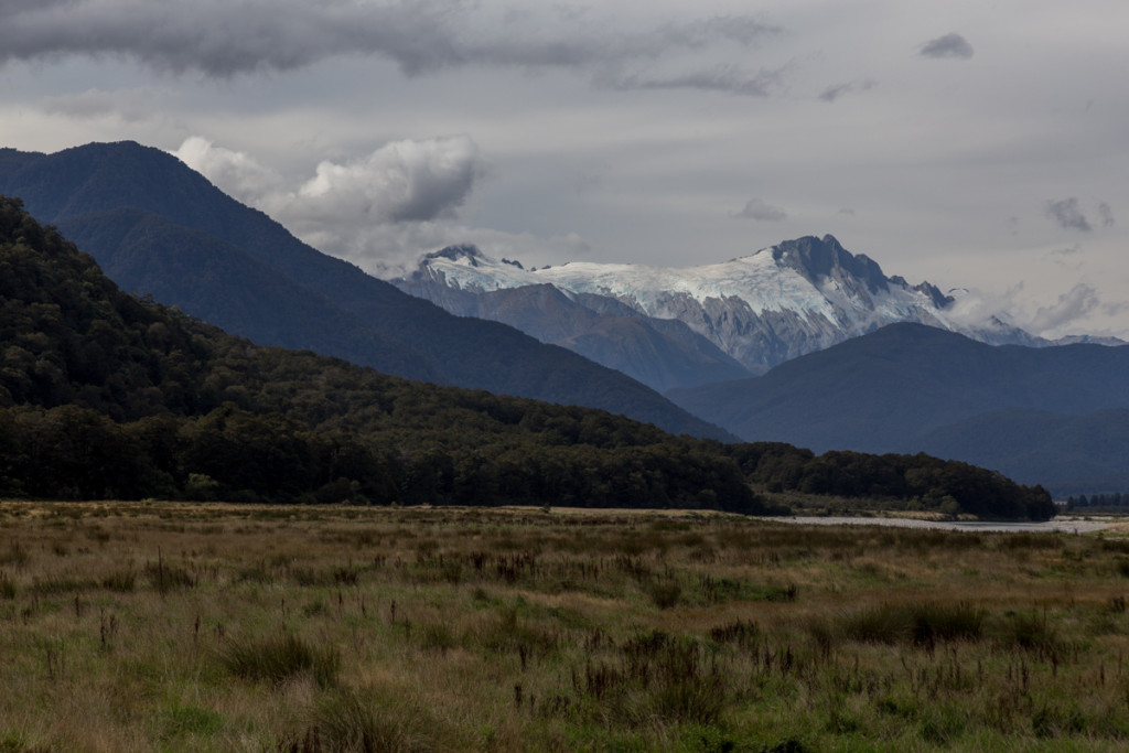Gletscherblick an der Straße zum Haast Pass