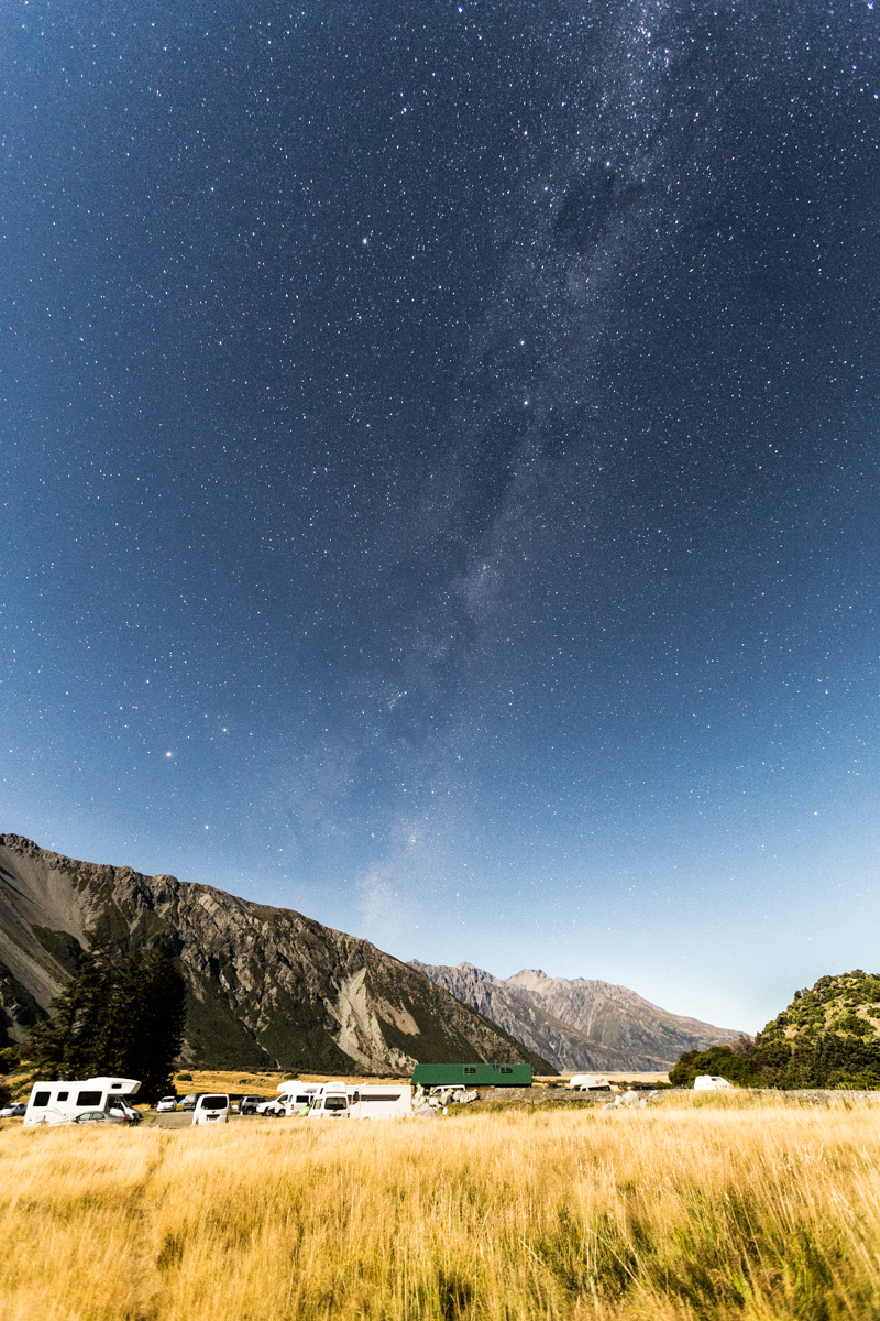 Milchstraße über dem Mount Cook Village