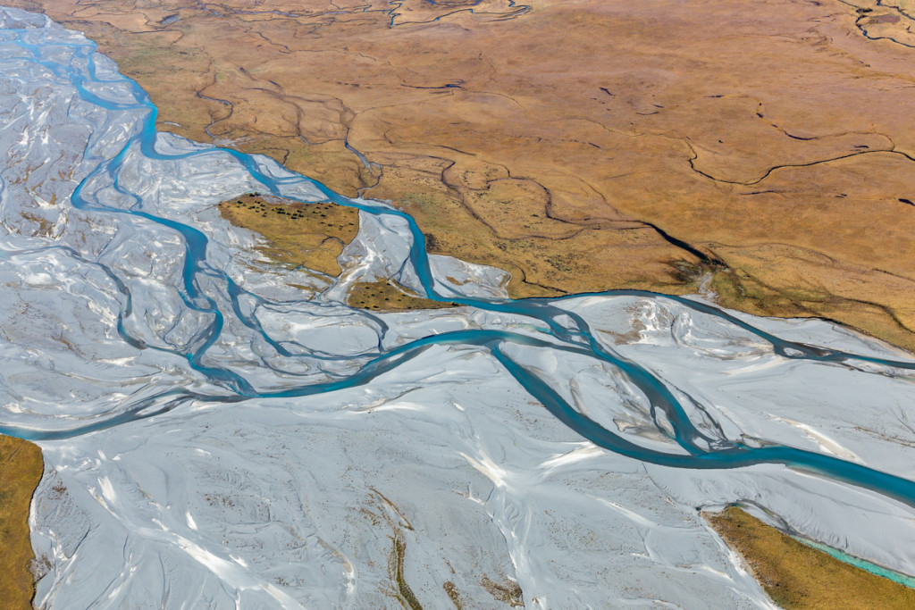 Godley River aus der Vogelperspektive