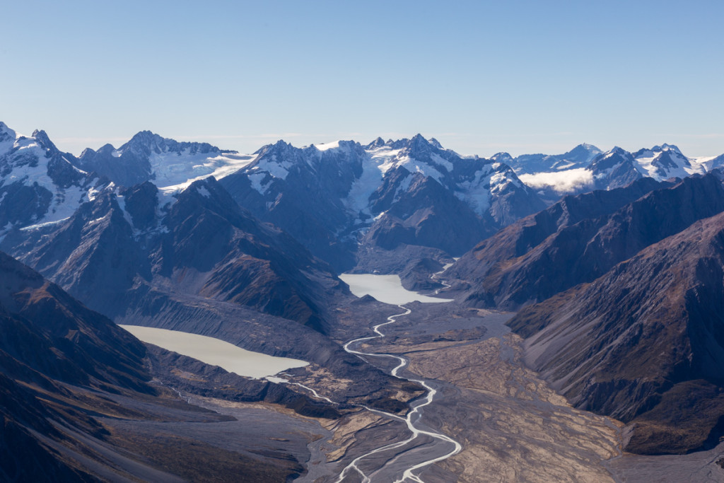 Das Godley Valley mit Seen und Gletschern