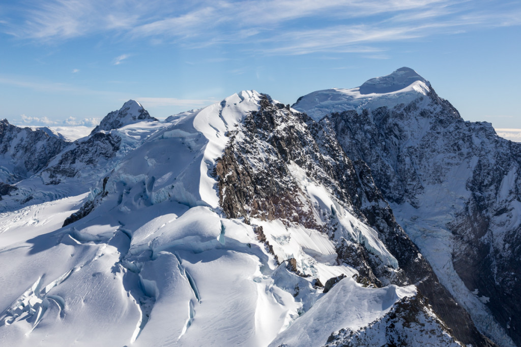 Gletscher am Hochstetter Dome in den neuseeländischen Alpen