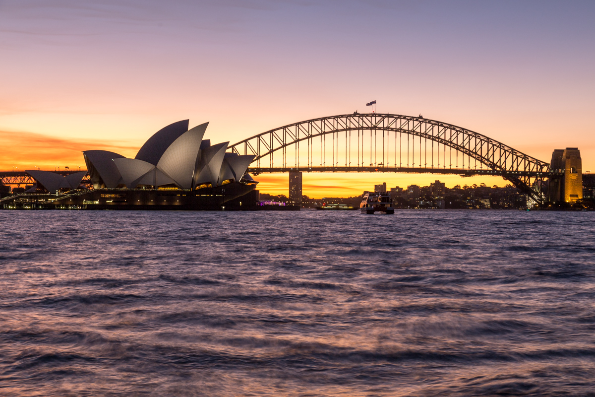 Sonnenuntergang am Sydney Opera House