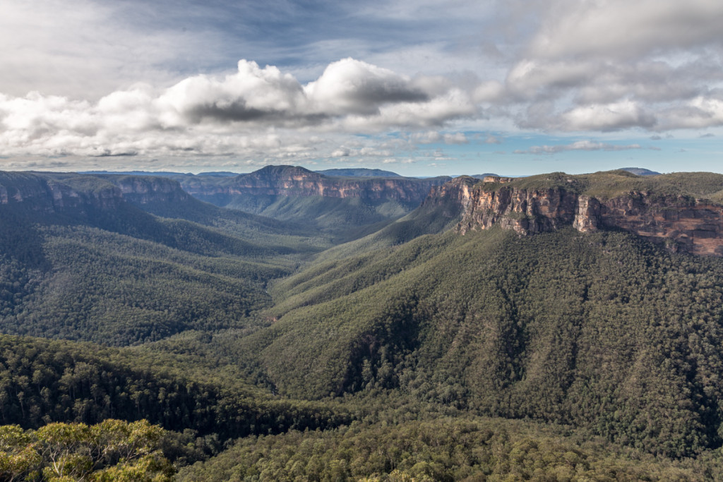 Ausblick vom Evans Lookout auf den australischen Grand Canyon