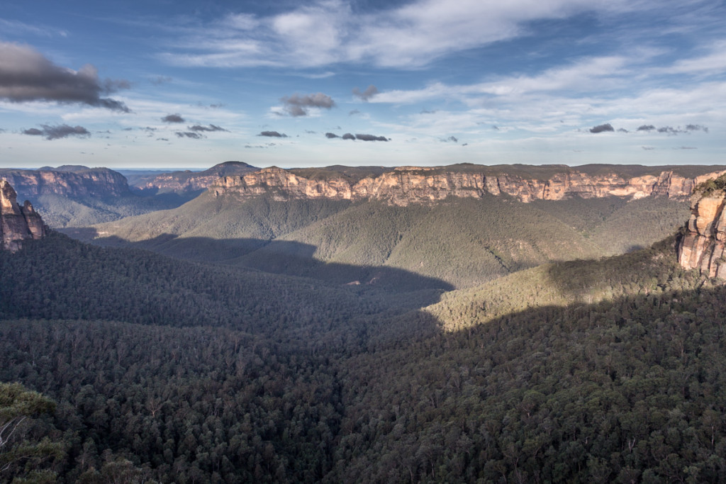 Ausblick vom Govettes Leap Lookout auf den Blue Mountains National Park