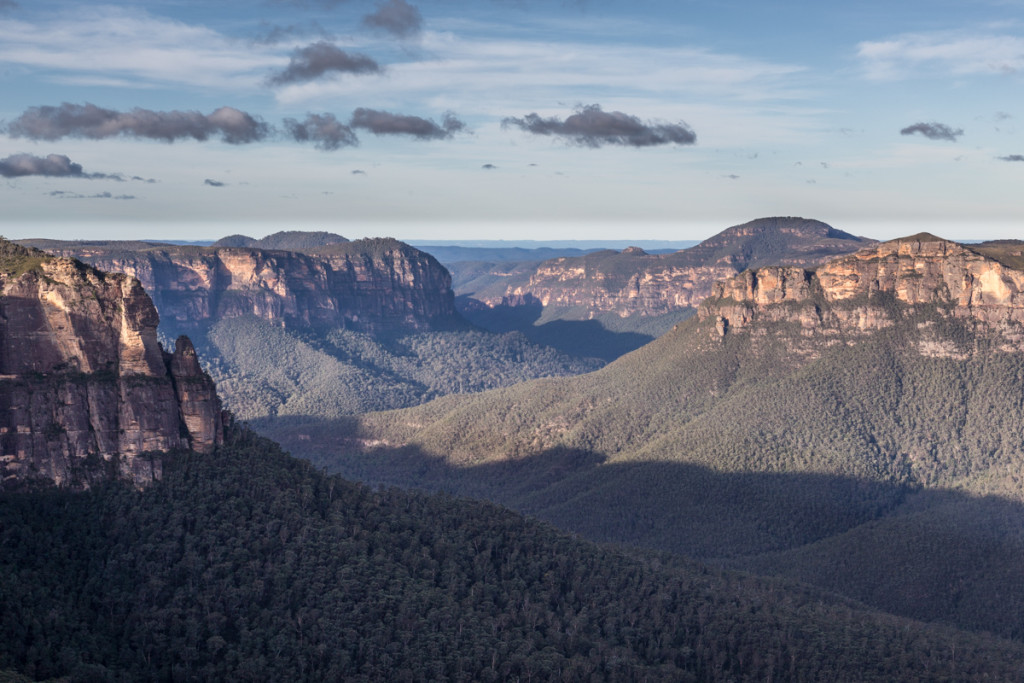 Ausblick vom Govettes Leap Lookout auf den Blue Mountains National Park