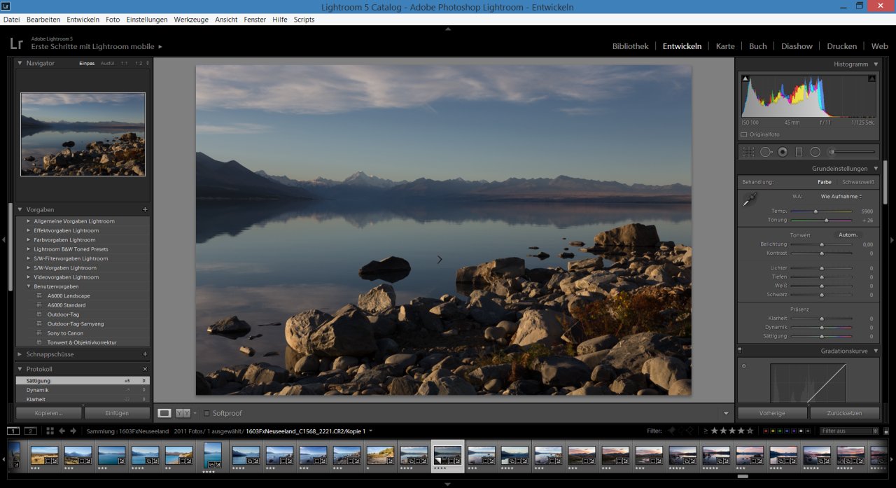 Lightroom Benutzervorgaben