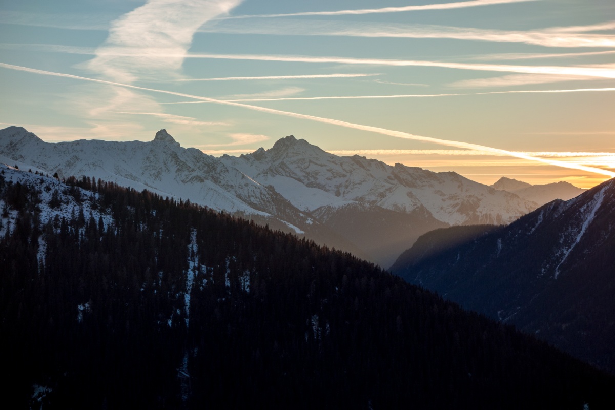 Sonnenuntergang in Davos