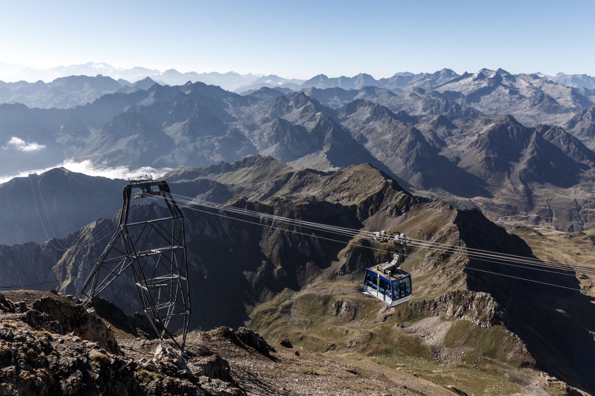 Seilbahn auf den Pic du Midi in den Pyrenäen