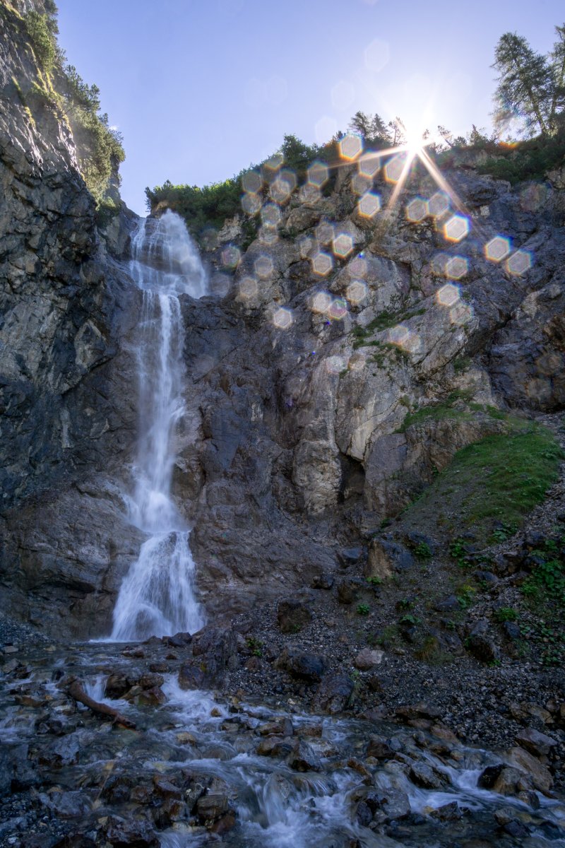 Wasserfall an der Alp Sanaspans auf der Lenzerheide