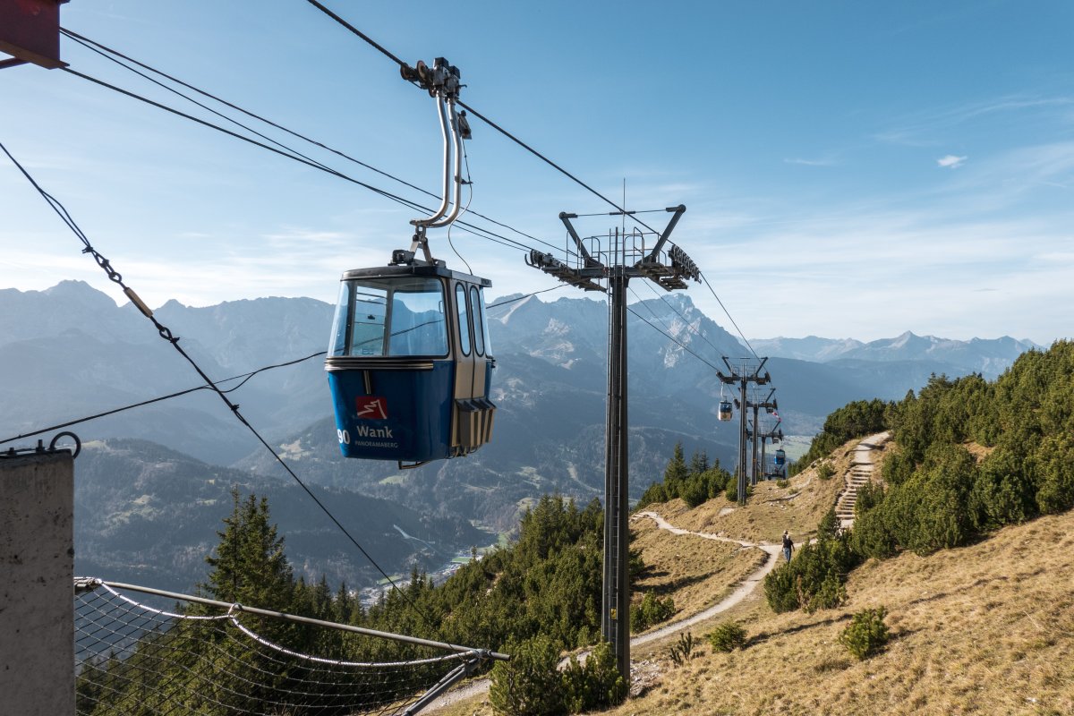 Wankbahn in Garmisch-Partenkirchen mit Blick zur Zugspitze